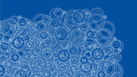 Background consisting of gears. Blueprint Style. 3D Rendering Vector Illustration. Architecture Design Backgroundのイラスト素材