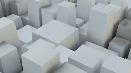 Abstract White Cubes Wall Backgroundの写真素材