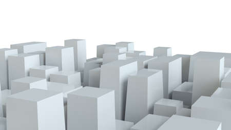 Abstract White Cubes Wall Backgroundの写真素材