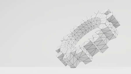 3d gear with a wire-frame texture