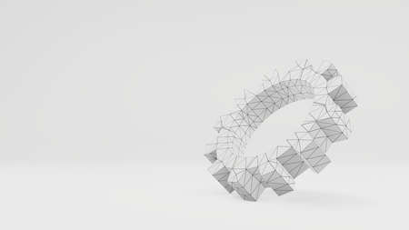 3d gear with a wire-frame textureの写真素材