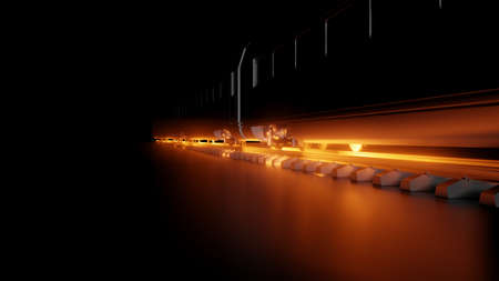 Abstract composition of night high-speed trainの写真素材