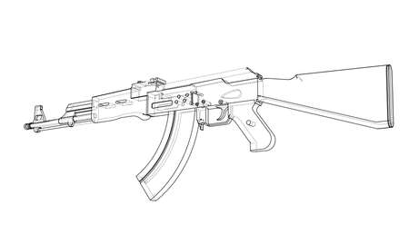 Machine Gun. Vector rendering of 3dのイラスト素材