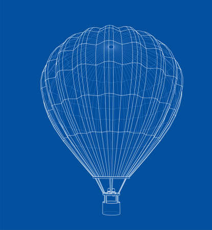 Outline hot air balloon. Vector EPS10 format, rendering of 3dのイラスト素材