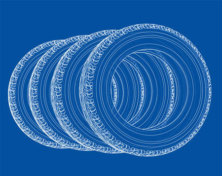 Car tires concept. Vector rendering of 3dのイラスト素材