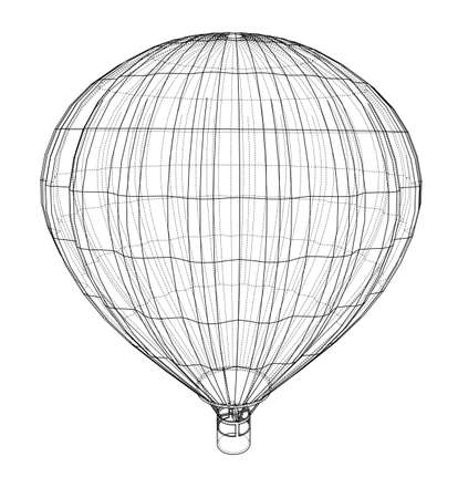 Outline hot air balloon. Vector EPS10 format, rendering of 3dのイラスト素材