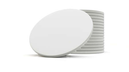 Stack of new beer coastersの写真素材