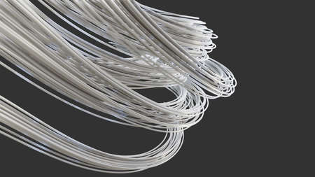 Abstract white smooth lines on gray backgroundの写真素材