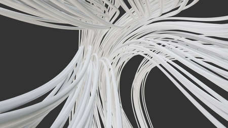 Abstract white smooth lines on gray backgroundの写真素材