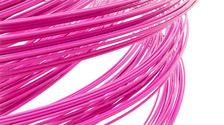 Abstract pink smooth lines on white background. 3D illustration. Beautiful background for your...
