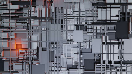 3d render Abstract Technology Background With Cubes