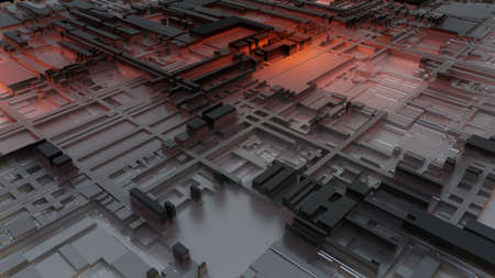 3d render Abstract Technology Background With Cubes