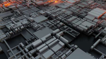 3d render Abstract Technology Background With Cubes