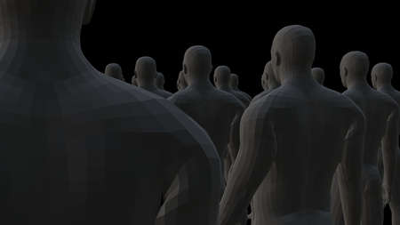 Crowd of 3d people. 3D illustration