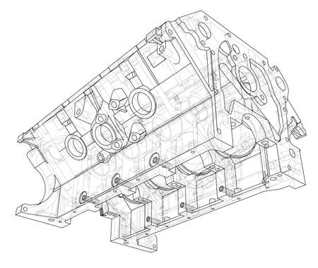 Vector of Engine block sketch. Vector - ID:1-124987778 - Royalty Free ...