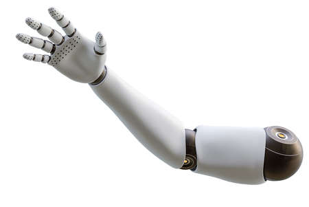 White Robot Hand, Isolatedの写真素材