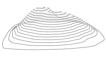 Abstract digital landscape outline. Vectorのイラスト素材