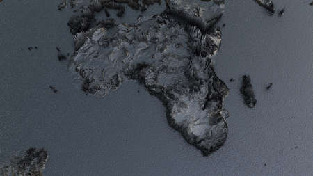 Abstract Black World Map, Continet Extruded or Displacement