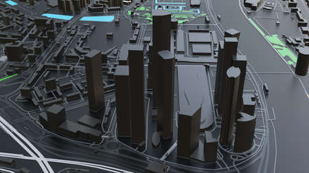 3D futuristic city architecture