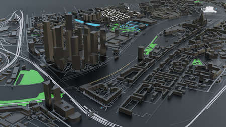 3D futuristic city architecture