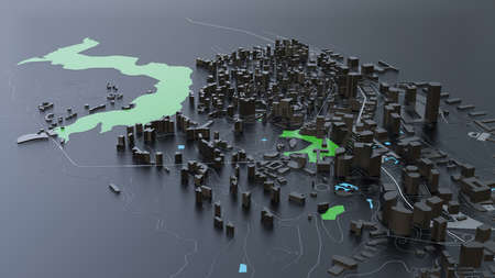 3D futuristic city architecture