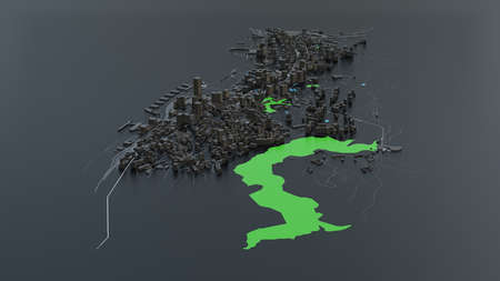 3D futuristic city architecture