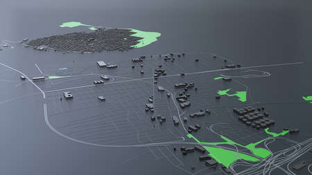 3D futuristic city architecture