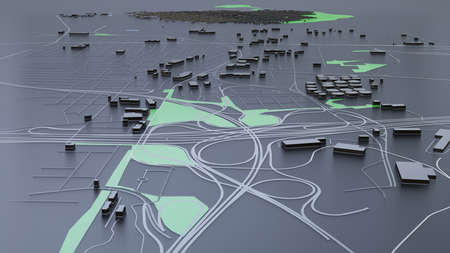 3D futuristic city architecture