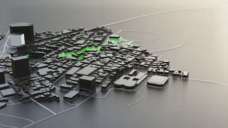 3D futuristic city architecture