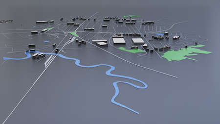 3D futuristic city architecture