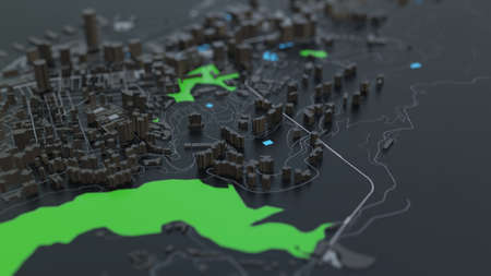 3D futuristic city architecture