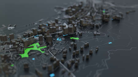 3D futuristic city architecture