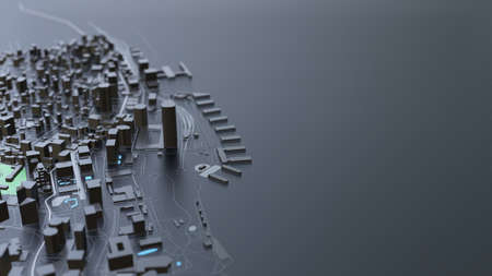 3D futuristic city architectureの写真素材