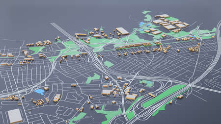 3D futuristic city architecture