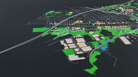 3D futuristic city architecture