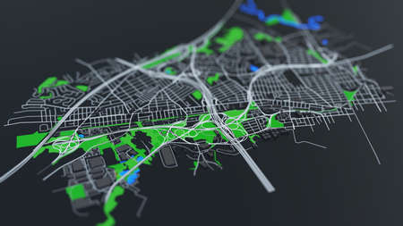 3D futuristic city architectureの写真素材