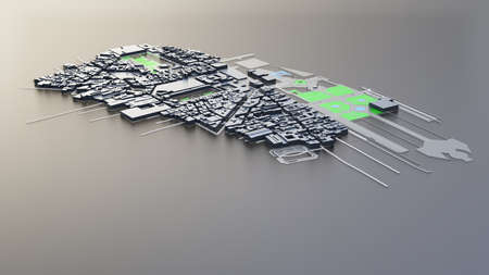 3D futuristic city architecture