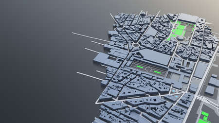 3D futuristic city architectureの写真素材