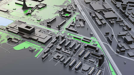 3D futuristic city architecture