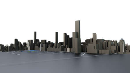 3D futuristic city architectureの写真素材