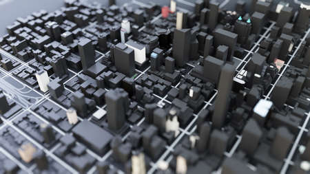 3D futuristic city architectureの写真素材