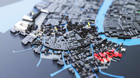 3D futuristic city architecture