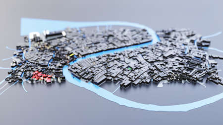 3D futuristic city architectureの写真素材