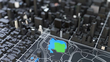 3D futuristic city architectureの写真素材