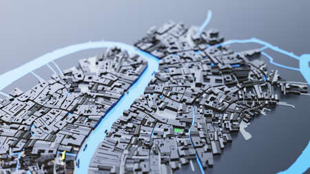 3D futuristic city architectureの写真素材