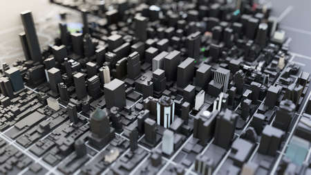 3D futuristic city architectureの写真素材