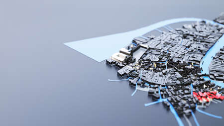 3D futuristic city architectureの写真素材