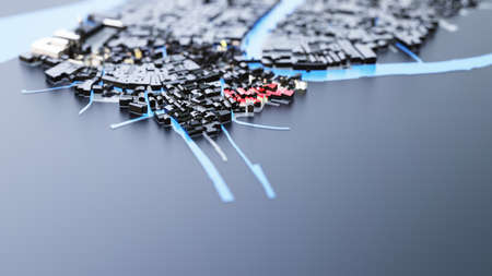 3D futuristic city architectureの写真素材