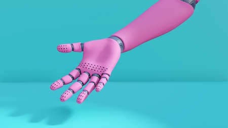 3D illustration, robot hand mannequin body partの写真素材