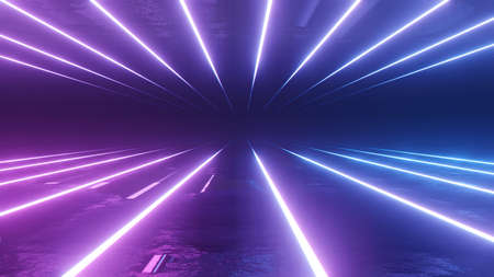 Neon Background 3D Illustrationの写真素材